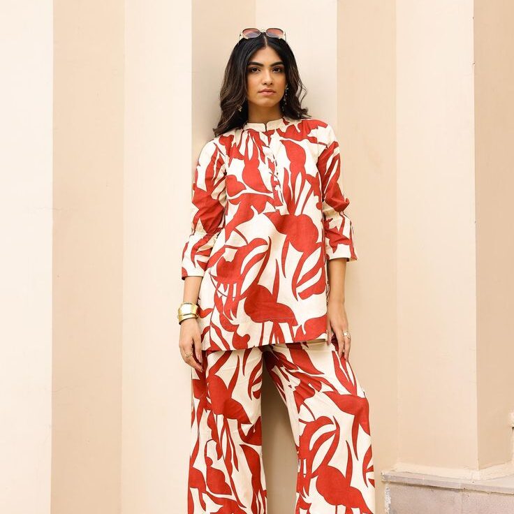 Home printed casual modest co ord