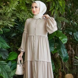 pleated flare saudi style abaya